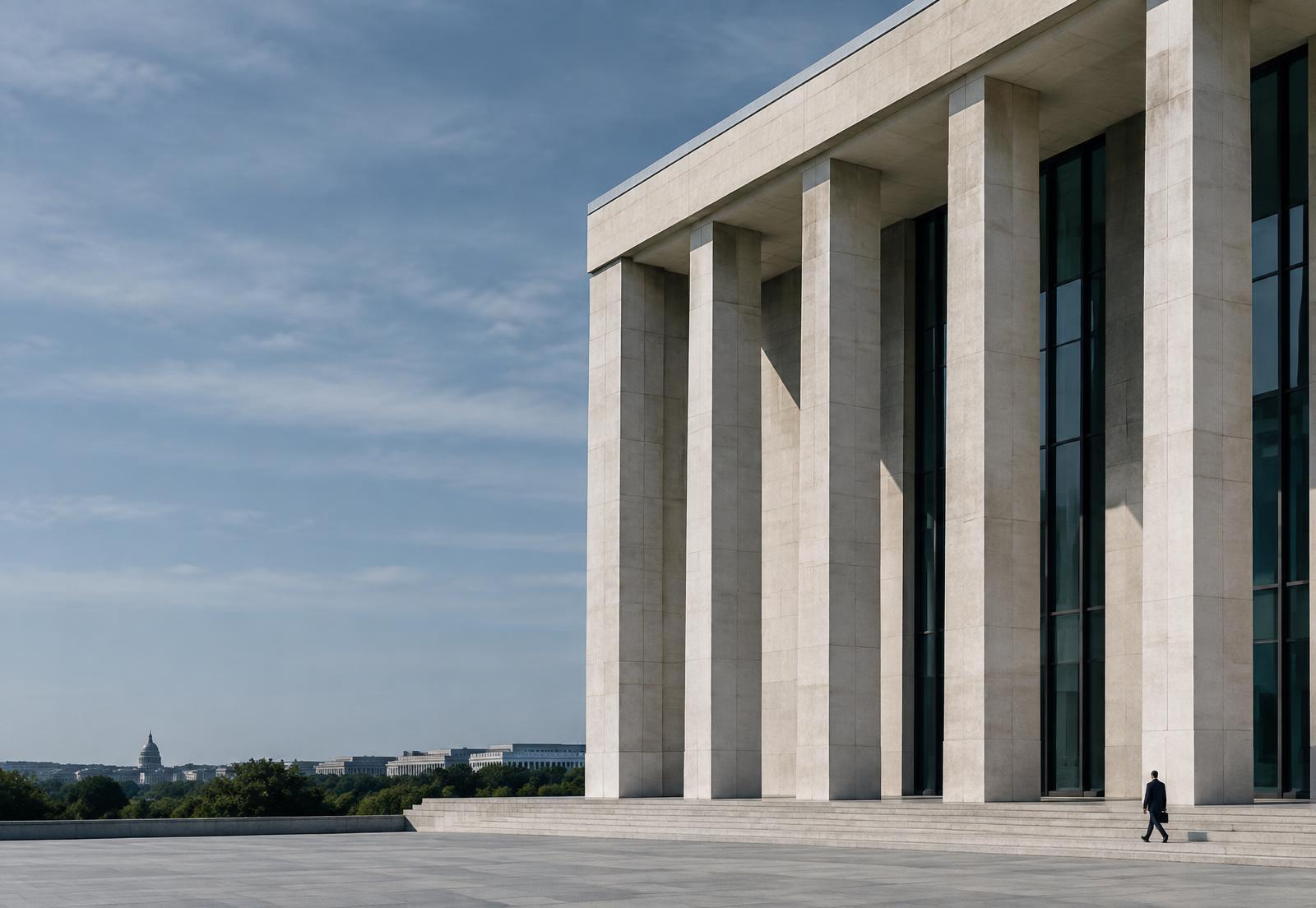 Monumental civic architecture in daylight